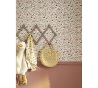Non-Woven Wallpaper, Ocean Flowers by LILIPINSO pink light solid with design