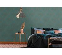 Livingwalls Travel Styles Non-Woven Wallpaper - Baroque Look in Blue and Gold - Classic Wallpaper for Various Rooms in 10.05 m x 0.53 m