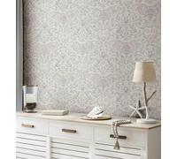 Non-woven wallpaper ornaments floral flowers beige grey red 35150 (5,15£/1qm)