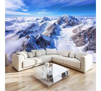 Non-Woven Wallpaper Photography Style 200 X 140 Cm Polar Regions Snow Capped Mountains Modern Wallpaper for Kids Bedroom Playroom Livingroom Wall, Art Print Mural - Decorative Luxury Home Poster Blue