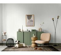 Non-woven wallpaper pinstripes texture cream beige glitter 34402 (4,44£/1qm)