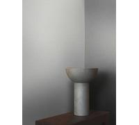 Non-woven wallpaper plain fabric look light grey cream gloss 34912 (8,72£/1qm)