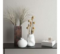 Non-woven wallpaper plain plaster look texture white grey 35544 (5,16£/1qm)