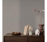Non-woven wallpaper plain textile look modern grey brown 10510-33 (2,49£/1qm)