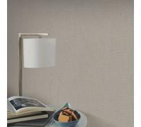Erismann Dolce Linen Weave Fabric Effect Blown Vinyl Textured Wallpaper Taupe Perfect for Kitchens, Living Rooms and Hallways Opus 10463-02