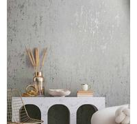 Non-woven wallpaper plaster look light grey silver metallic 35144 (4,97£/1qm)
