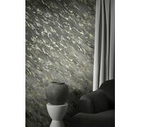 Non-woven wallpaper plaster look texture black gold metallic 34905 (9,26£/1qm)