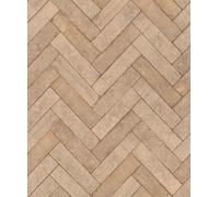 Non-woven wallpaper Rasch 499131 brick herringbone brown beige (4,59£/1qm)