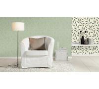 Non-woven wallpaper Rasch 507843 textile look silver green metallic (3,02£/1qm)
