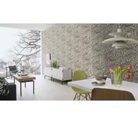 Non-woven wallpaper Rasch Exotic Floral Beige Black Lirico 555332 (4,09£/1qm)