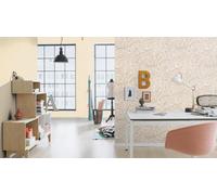 Non-woven wallpaper Rasch Exotic Floral Beige White Lirico 555349 (4,09£/1qm)