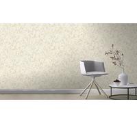 Non-woven wallpaper Rasch floral pattern cream gold metallic 456745 (3,56£/1qm)