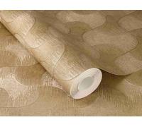 Rasch Sky Lounge 608151 Plain Non-Woven Wallpaper in Gold with Graphic Pattern and Iridescent Metallic Effect