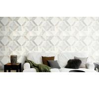 Non-woven wallpaper Rasch graphic triangles white gray brown 311921 (3,65£/1qm)