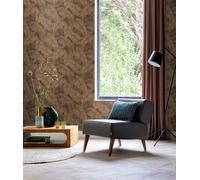 Non-woven wallpaper Rasch leaves pattern black gold metallic 720570 (3,73£/1qm)