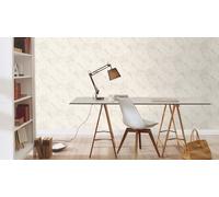 Non-woven wallpaper Rasch leaves pattern cream grey metallic 720525 (3,73£/1qm)