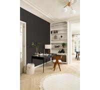 Non-woven wallpaper Rasch plain textile look modern black 330151 (3,38£/1qm)