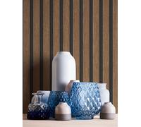 Non-woven wallpaper Scandinavian wood panel look brown black 39109-8 (2,01£/1qm)