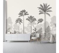 Non-Woven Wallpaper Simplicity Theme - Jungle Palm Trees Pattern Photo Poster Mural Wallpaper, 400 x 280 cm Large Wall Mural Décor for Living Room Bedroom Office Kitchen Kids Room