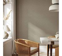 Non-woven wallpaper sisal look diamond pattern beige grey 45744 (4,01£/1qm)