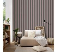 Non-woven wallpaper striped modern grey rose gold metallic 10361-48 (3,20£/1qm)