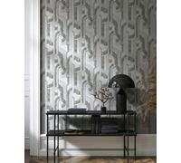 Non-woven wallpaper stripes graphic concrete cream blue grey 81630 (4,38£/1qm)