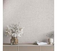 Non-woven wallpaper textile look plain beige rose gold metallic 35113 (5,15£/1qm