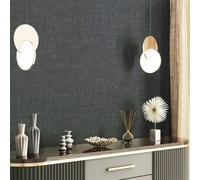 Non-woven wallpaper textile look plain textured anthracite 45772 (3,65£/1qm)