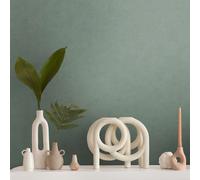 As Creation Bricoflor Non-Woven Wallpaper, Plain Wallpaper In Green - 10,05 X 0,53 M