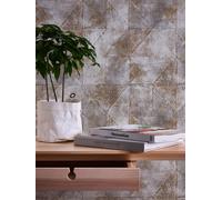 Non-woven wallpaper triangles concrete look grey gold 38976-4 (3,13£/1qm)