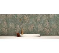 Non-woven wallpaper tropical jungle leaves beige green 38638-2 (3,55£/1qm)