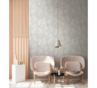 A.S. Création Natural Living 386384 Jungle Wallpaper Grey Beige White Palm Tree Wallpaper PVC-Free 10.05 x 0.53 m Made in Germany