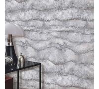 Non-woven wallpaper waves pattern concrete look grey blue 10299-47 (2,67£/1qm)