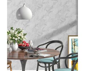 Non-woven wallpaper white grey silver metallic stone marble 10318-14 (2,76£/1qm)