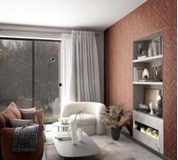 Non-woven wallpaper wood look herringbone pattern red brown 33379 (4,22£/1qm)