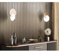 marburg Wallpaper Wood Effect Gold Acoustic Panels 3D Effect Non-Woven Wallpaper Living Room Bedroom 10.05 x 0.53 m Made in Germany