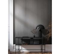 Non-woven wallpaper wood panels 3D effect silver metallic 33395 (4,87£/1qm)
