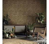 Non-woven wallpaper wood weave look 3D effect graphic brown 45742 (4,01£/1qm)