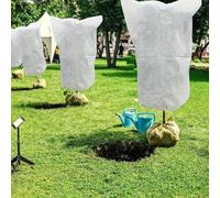 Non-Woven Winter Drawstring Plant Frost Protection Covers, 4-Pack Breathable Blankets for Saplings, Rose Bushes, Tomatoes & Fruit-Bearing SHR(80 * 100CM)