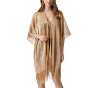 Nonakgado Sparkle Metallic Evening Shawls for Women formal Party Dresses Beach Travel Cardigan Shawl Wrap for Swimsuit, B-dark Gold, 35.4''x74.8''