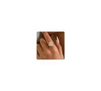 NONAMOIS Anxiety Ring Spinner Ring Open Adjustable Fidget Rings for Women Evil Eye Flower Anti Anxiety Ring Jewelry for Girls, Brass, Created Zircon
