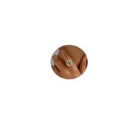NONAMOIS Gold Rings for Women Open Anti Anxiety Spinner Ring Adjustable Fidget Rings Evil Eye Flower Ring Jewelry