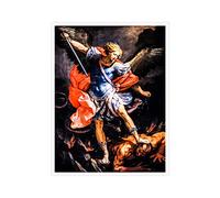 NONBER Archangel Michael Destroys The Demon Painting Poster Canvas Art Poster and Wall Art Picture Print Modern Family Bedroom Decor Posters 12x16inch（Unframed）