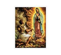 NONBER Vintage Chic Art Decoration Virgen De Guadalupe and Juan Diego Oil Paintings Our Lady of Guadalupe Religious Wall Art Home Wall Poster 16x20inch（Unframed）