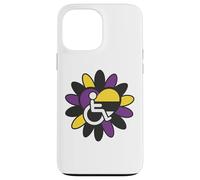 Nonbinary Enby Pride Disabled Wheelchair Heart Flower Petals Case for iPhone 13 Pro Max