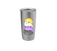 Nonbinary Flag Color Frogs Subtle Enby Pride Cute Aesthetic Stainless Steel Insulated Tumbler