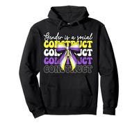 Nonbinary Flag Pride Girl Gender Is A Social Construct Pullover Hoodie