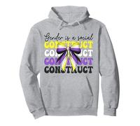 Nonbinary Flag Pride Girl Gender Is A Social Construct Pullover Hoodie