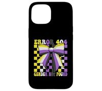 Nonbinary Flag Pride LGBTQ Error 404 Gender Not Found Case for iPhone 15
