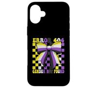 Nonbinary Flag Pride LGBTQ Error 404 Gender Not Found Case for iPhone 16 Plus